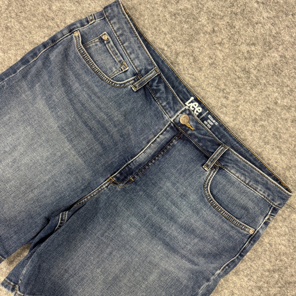 Lee Womens Regular Fit Mid Rise Denim Shorts‎ Blue Size 18M 1CMRS07